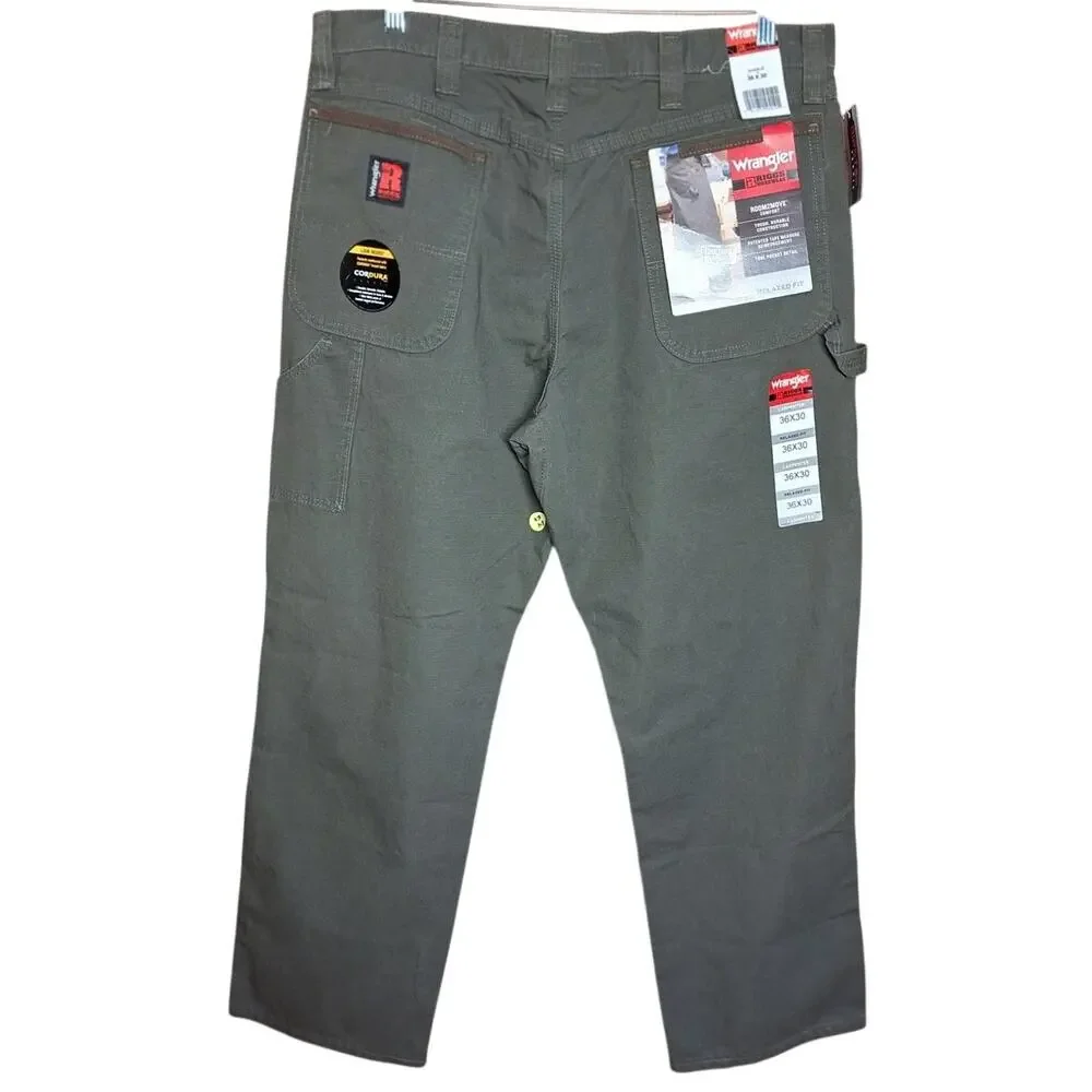 Wrangler NEW Ripstop relaxed carpenter pants 36x30 work pant lifetime warranty